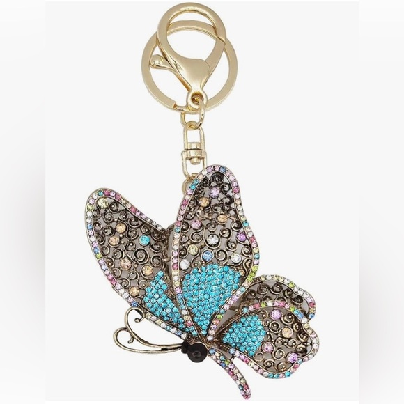 Crystal rhinestone butterfly bag charm purse accessories - Picture 1 of 2